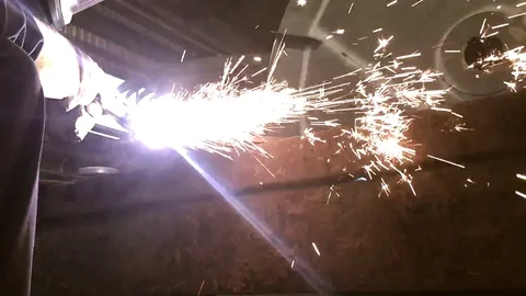 Welder working. Industrial video. Stock Footage 71717878
