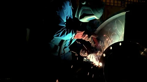 Welder working. Industrial video. Stock Footage 71831582