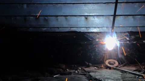 Welder working in industry with welding machine Stock-Footage 86656203