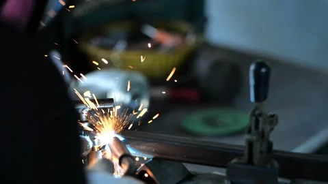 A welder working with iron welding Video stock 149229517