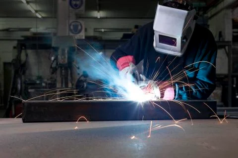 Welder working Stock Photos