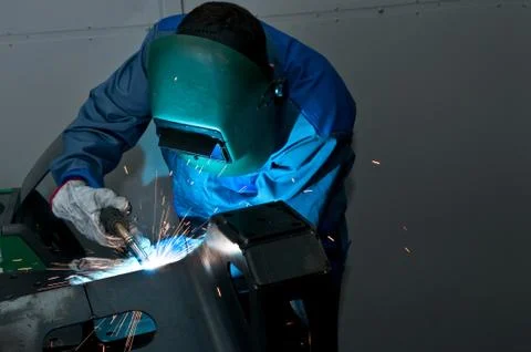 Welder working Stock Photos
