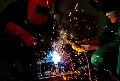 The welder is working Foto stock
