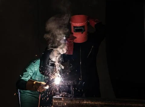The welder is working Foto stock
