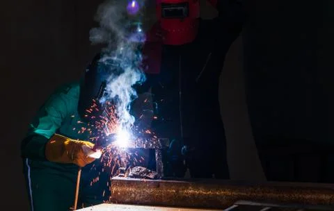 The welder is working Foto stock
