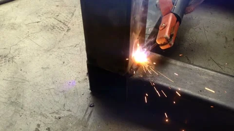 Welder working in a steel Stock Footage 46903971