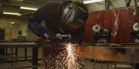Welder working with tools Stock Footage 123421400