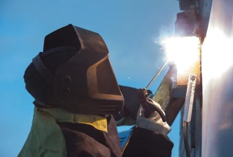Welder works Stock Photos