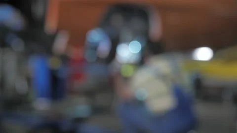 Welder works, worker works in the workshop, bokeh shoots Stock Footage 139288953