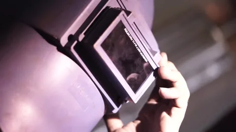 Welder's mask Stock Footage 260449386