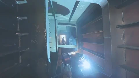 Welders welding large steel sections steel box girder of bridge. Welders weld Stock Footage 318419542