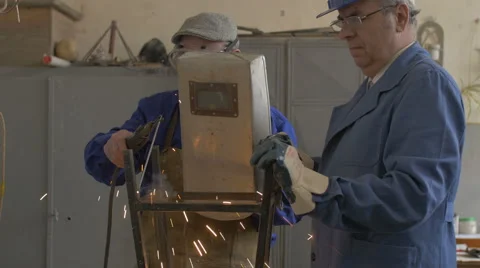 Welders at work in factory Video stock 48015204