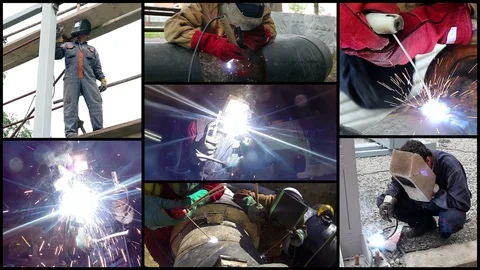 Welders At Work Stock Footage 85820926