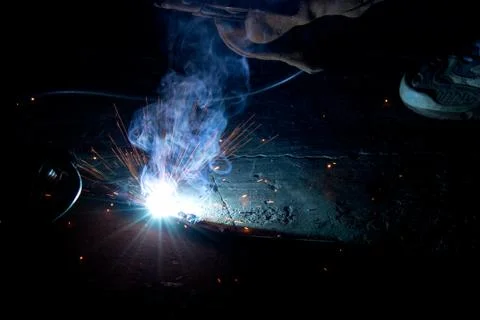 Welding in action Stock Photos