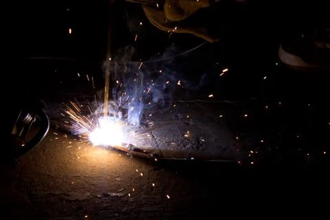 Welding in action Stock Photos