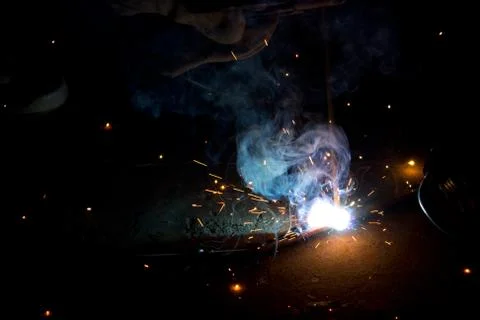 Welding in action Stock Photos
