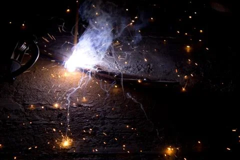 Welding in action Stock Photos