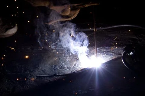 Welding in action Stock Photos