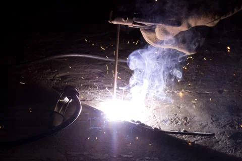 Welding in action Stock Photos