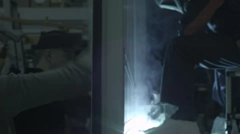 Welding and Cleaning Stock Footage 33444419