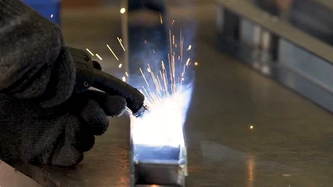 Welding ark mig welding Stock Footage 87586325