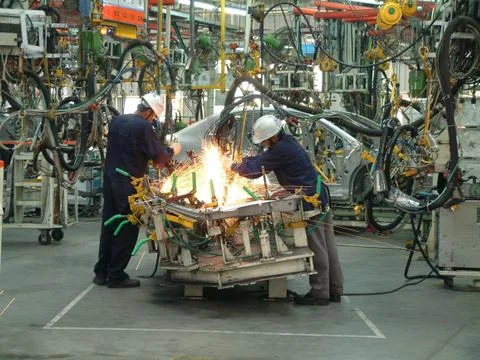 Welding at Auto Industry Foto stock