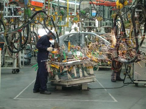 Welding at Auto Industry Foto stock