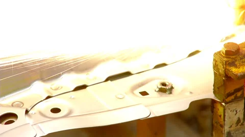 Welding in automobile factory Stock Footage 35165783