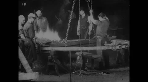 Welding the big ring (1904) (I) Stock Footage 31218474