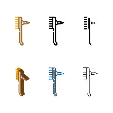 Welding brush color icon vector range Stock Illustration