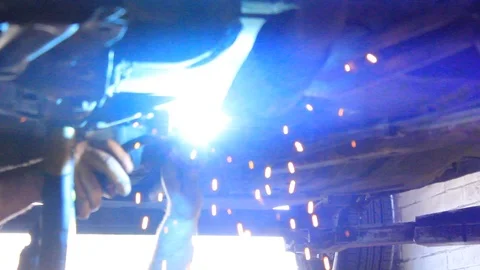 Welding car close up Stock Footage 92240471