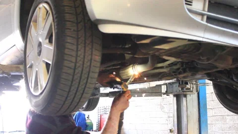 Welding car close up on ramp Stock Footage 92249276