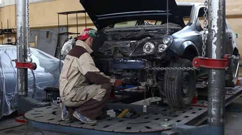 Welding of car Stock Footage 48843700