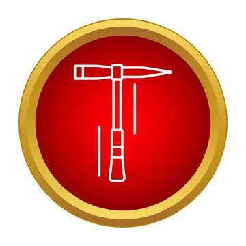 Welding chipping hammer tool line icon design Stock Illustration