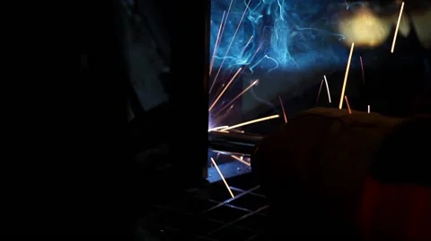 Welding close up, metal processing Stock Footage 58890082