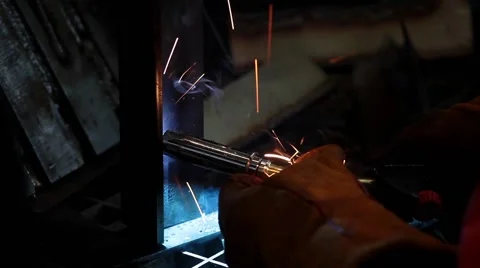 Welding close up, metal processing Video stock 58890100