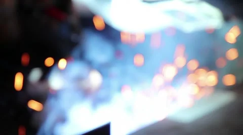 Welding closeup #2 sparks, worker, industrial Stock Footage 43100209