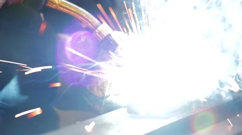 Welding closeup and man welding medium closeup Stock Footage 46012031