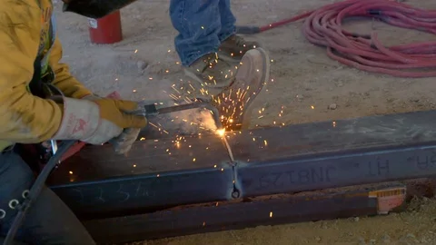 Welding at a construction site Stock Footage 86149051