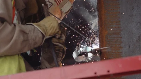 Welding On A Construction Site 스톡 동영상 87516215
