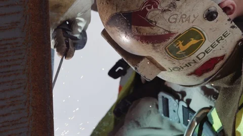 Welding On A Construction Site 스톡 동영상 87517597