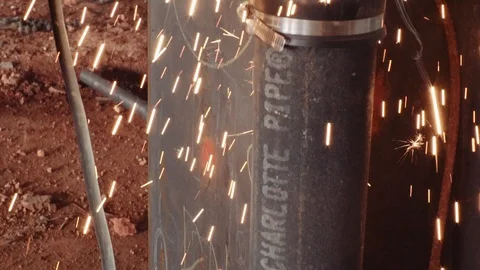 Welding On A Construction Site Stock Footage 87517611