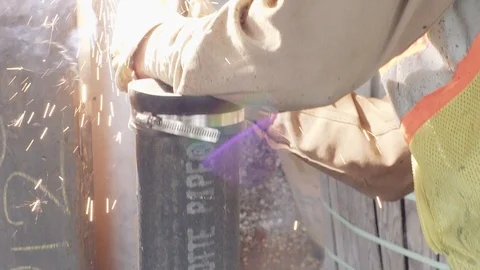 Welding On A Construction Site 스톡 동영상 87520129