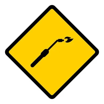 Welding danger technology icon, metal tool equipment symbol, safe weld vector Illustrazione stock