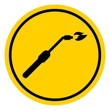 Welding danger technology icon, metal tool equipment symbol, safe weld vector Illustrazione stock