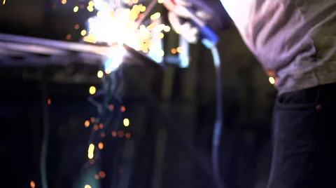 Welding in darkness Video stock 40363543