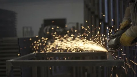 Welding Details in slow motion  Video stock 125407697
