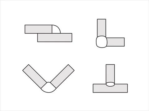 Welding of different types of connections Stock Illustration