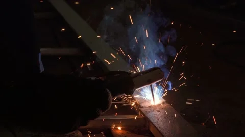 Welding does not professionally fill a hole in the welding seam. Stock Footage 155529966