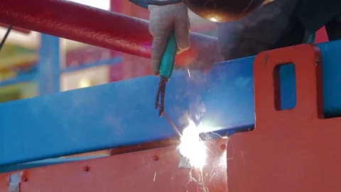 Welding of drilling fluid circulation system Stock Footage 73435259